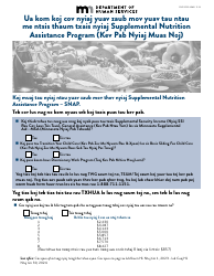 Document preview: Form DHS-3529-HMN Supplemental Nutrition Assistance Program (Snap) Eligibility Checklist - Minnesota (Hmong), 2024