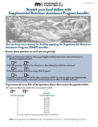 Form DHS-3529-ENG Supplemental Nutrition Assistance Program (Snap) Eligibility Checklist - Minnesota