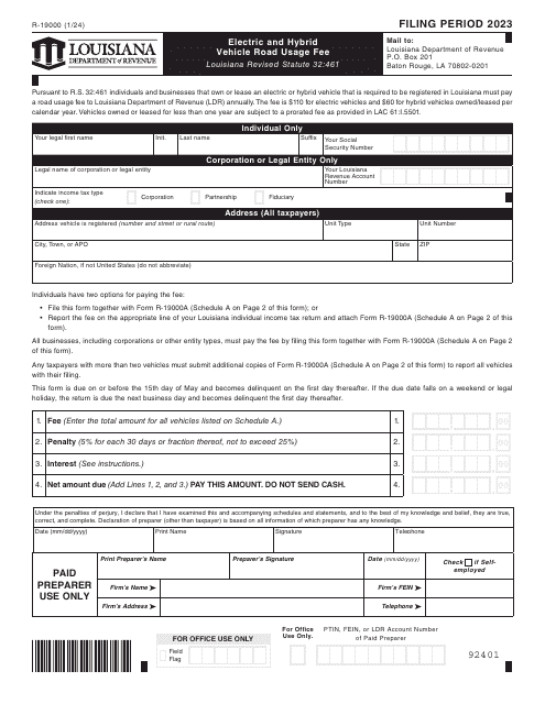 Form R-19000 2023 Printable Pdf