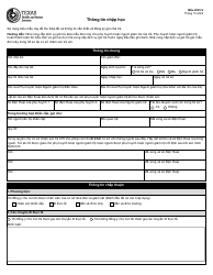 Form 2935-V Admission Information - Texas (Vietnamese)
