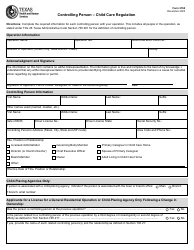 Document preview: Form 2760 Controlling Person - Child Care Regulation - Texas