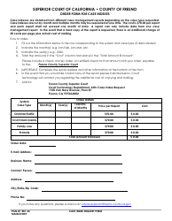 Document preview: Form PGN-81 Order Form for Case Indexes - County of Fresno, California