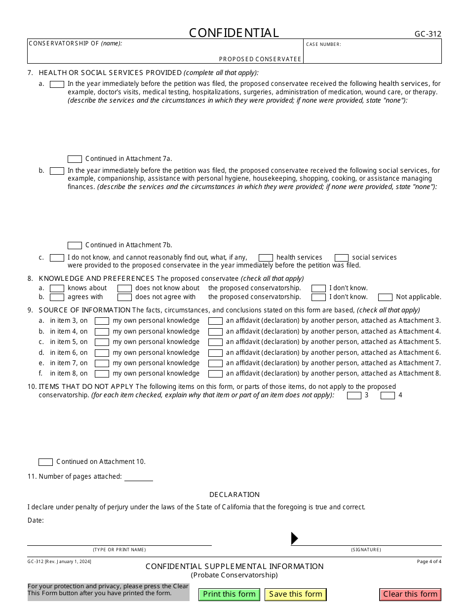 Form GC-312 Confidential Supplemental Information - California, Page 4