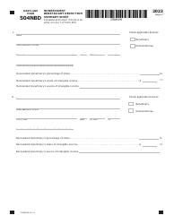 Maryland Form 504NBD (COM/RAD-319-1) Nonresident Beneficiary Deduction Summary Sheet - Maryland, Page 2