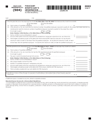 Maryland Form 504 (COM/RAD-320) Schedule K-1 Fiduciary Beneficiary&#039;s Information - Maryland, Page 2