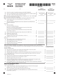 Maryland Form 504CR (COM/RAD-057) Business Income Tax Credits for Fiduciaries - Maryland, Page 5