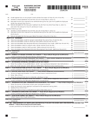 Maryland Form 504CR (COM/RAD-057) Business Income Tax Credits for Fiduciaries - Maryland, Page 6