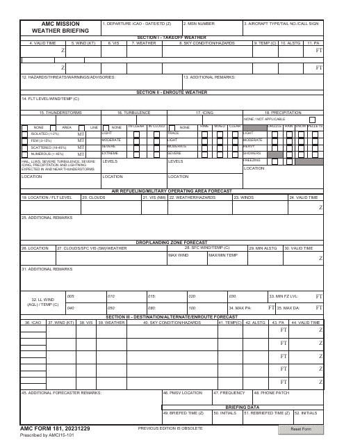 AMC Form 181  Printable Pdf