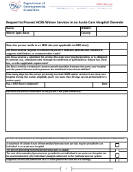 Request to Process Hcbs Waiver Services in an Acute Care Hospital Override - Ohio