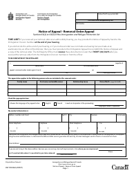 Document preview: Form IRB/CISR666A Notice of Appeal - Removal Order Appeal - Toronto - Canada