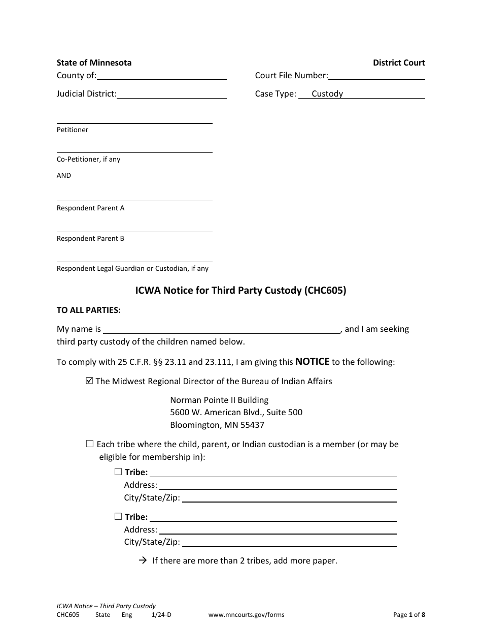 Form CHC605 - Fill Out, Sign Online and Download Printable PDF ...