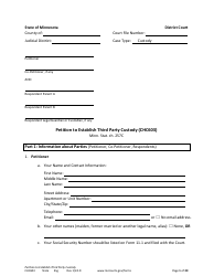 Document preview: Form CHC603 Petition to Establish Third Party Custody - Minnesota
