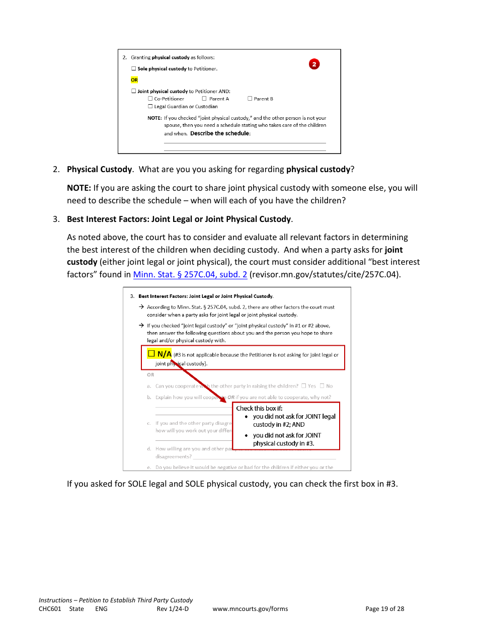 Form CHC601 Instructions - Request to Establish Third Party Custody - Minnesota, Page 19