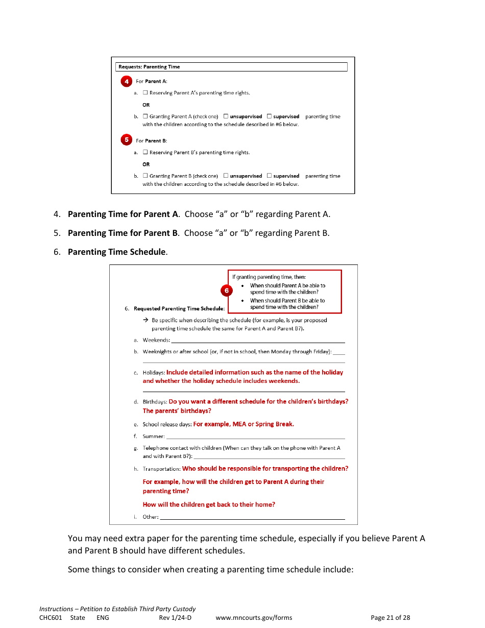Form CHC601 Instructions - Request to Establish Third Party Custody - Minnesota, Page 21