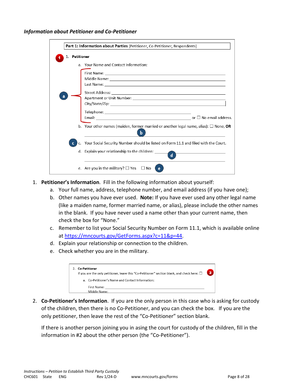 Form CHC601 Instructions - Request to Establish Third Party Custody - Minnesota, Page 8