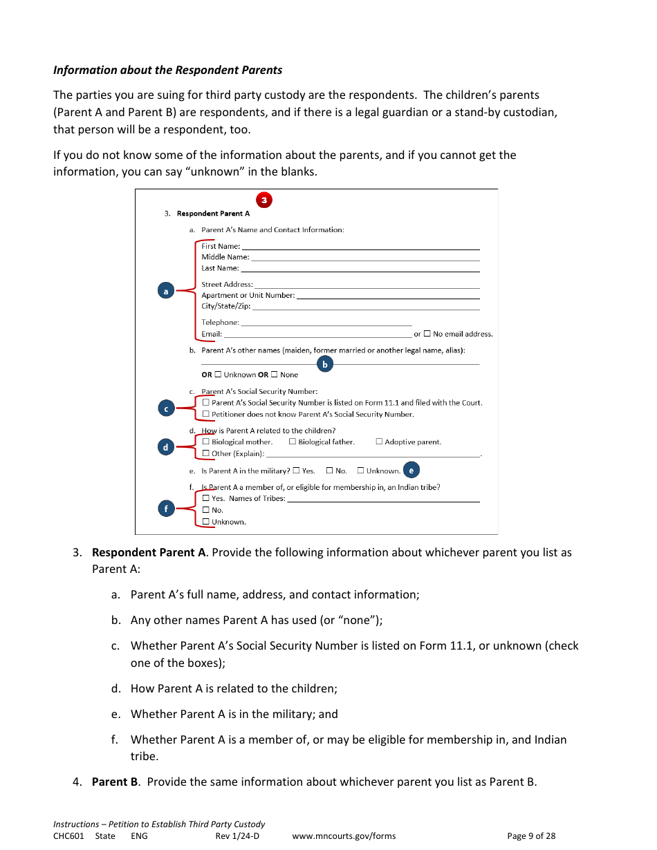 Form CHC601 Instructions - Request to Establish Third Party Custody - Minnesota, Page 9