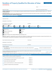 Document preview: Form 50-145 Rendition of Property Qualified for Allocation of Value - Texas