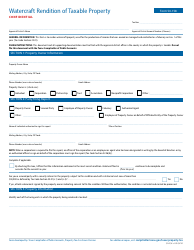 Document preview: Form 50-158 Watercraft Rendition of Taxable Property - Texas