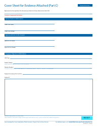 Document preview: Form 50-210-C Part C Cover Sheet for Evidence Attached - Texas