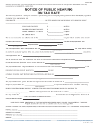 Document preview: Form 50-880 Notice of Public Hearing on Tax Rate - Proposed Rate Does Not Exceed No-New-Revenue Tax Rate, but Exceeds Voter-Approval Tax Rate; De Minimis Rate Exceeds Voter-Approval Tax Rate - Texas