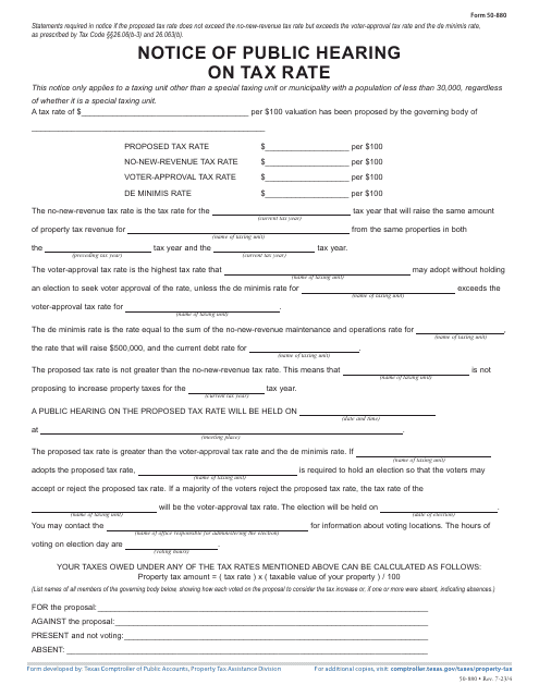 Form 50-880  Printable Pdf