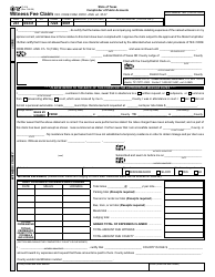 Document preview: Form 73-316 Witness Fee Claim - Texas