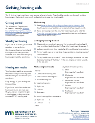 Document preview: Form DHS-8092-ENG Getting Hearing AIDS Checklist - Minnesota
