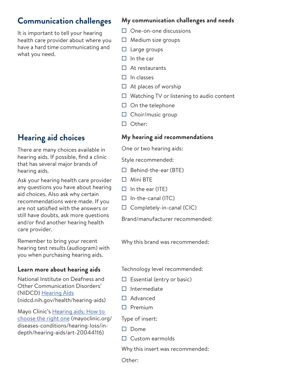 Form DHS-8092-ENG Getting Hearing AIDS Checklist - Minnesota, Page 2