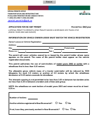 Application for Nc-Swt Permit - New Brunswick, Canada