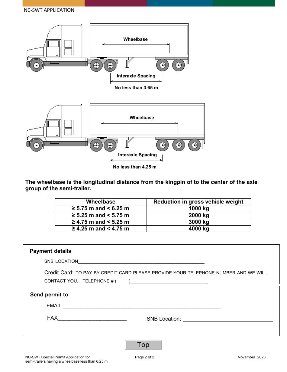 Application for Nc-Swt Permit - New Brunswick, Canada, Page 2