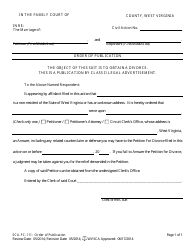 Document preview: Form SCA-FC-111 Order of Publication - West Virginia