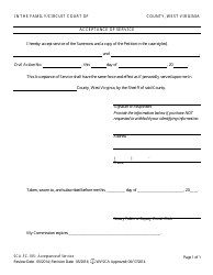 Document preview: Form SCA-FC-105 Acceptance of Service - West Virginia