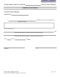 Document preview: Form SCA-FC-314 Certificate of Service - West Virginia