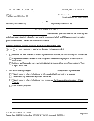 Document preview: Form SCA-FC-101 Petition for Divorce - West Virginia