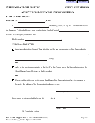 Document preview: Form SCA-FC-110 Affidavit of Out-of-State or Unknown Residency - West Virginia