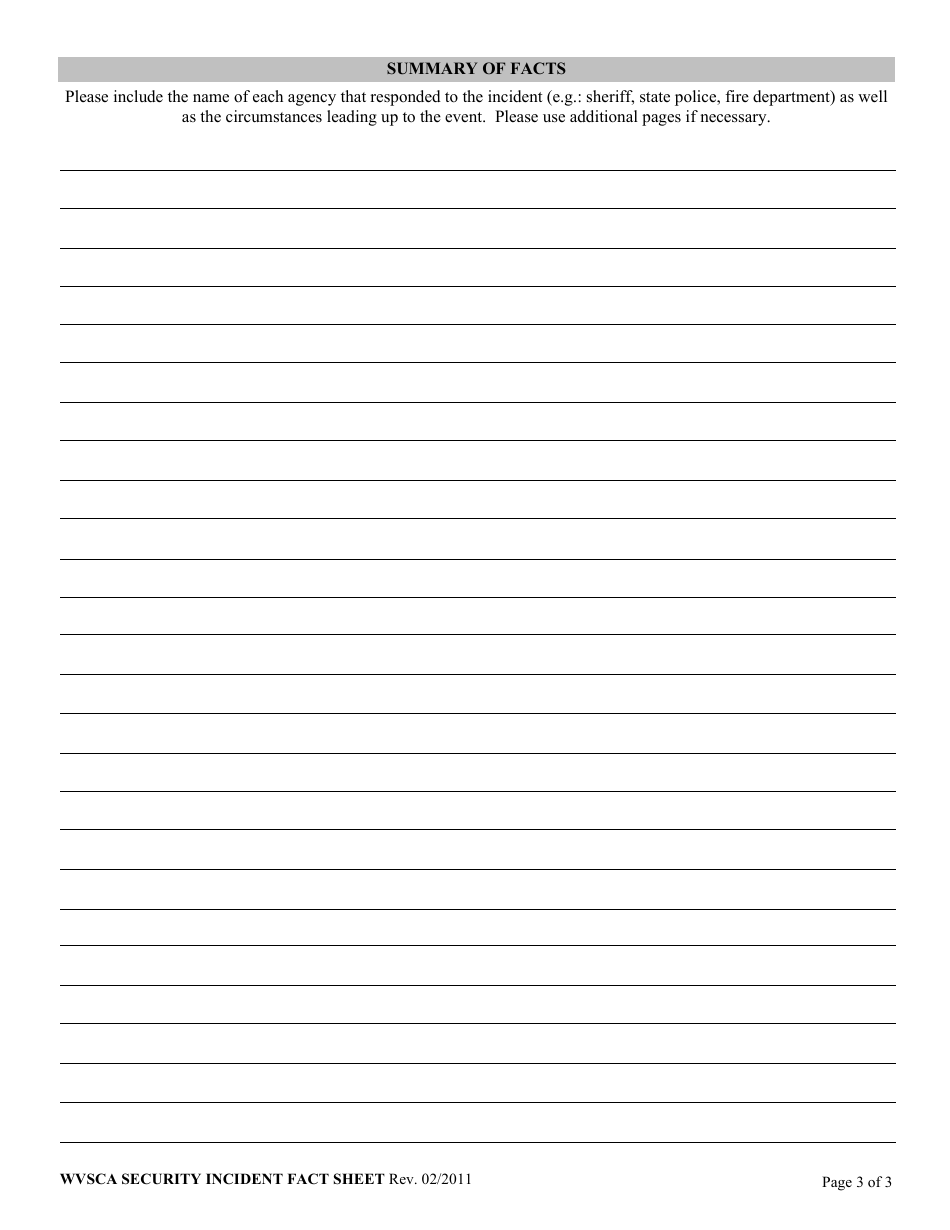 Security Incident Fact Sheet - West Virginia, Page 3