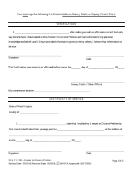 Form SCA-FC-108 Answer to Divorce Petition - West Virginia, Page 5