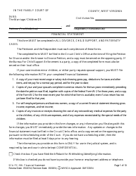 Form SCA-FC-106 Financial Statement - West Virginia