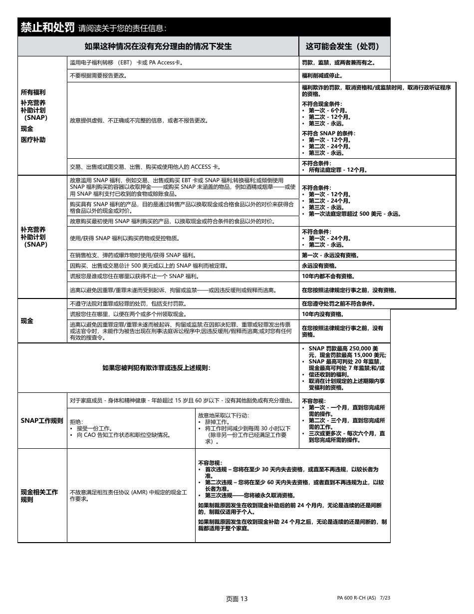 Form PA600 R-CH (AS) Benefits Review - Pennsylvania (Chinese), Page 15