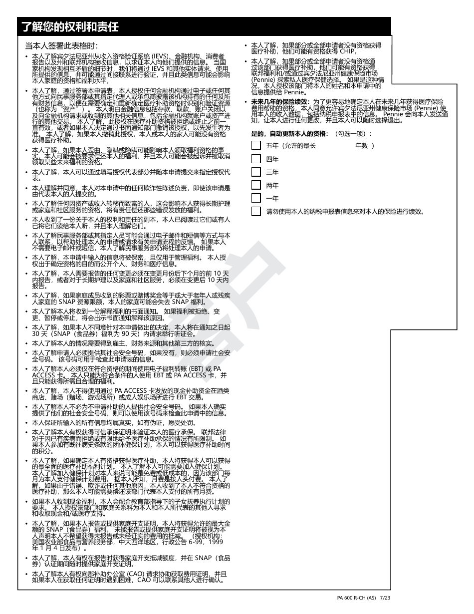 Form PA600 R-CH (AS) Benefits Review - Pennsylvania (Chinese), Page 21