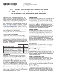 Document preview: Form DR0104X Amended Colorado Individual Income Tax Return - Colorado, 2023