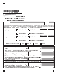 Document preview: Form 104PN Part-Year Resident/Nonresident Tax Calculation Schedule - Colorado, 2023