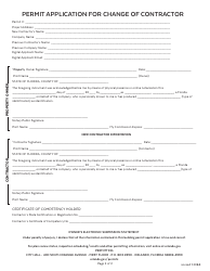 Permit Application for Change of Contractor - City of Orlando, Florida, Page 2