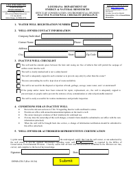 Document preview: Form DENR-GW-5 Inactive Water Well Checklist - Louisiana