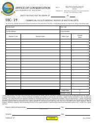 Document preview: Form UIC-19 Commercial Facility Monthly Report of Waste Receipts - Long Form - Louisiana
