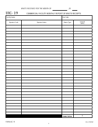 Form UIC-19 Commercial Facility Monthly Report of Waste Receipts - Long Form - Louisiana, Page 2