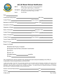 Document preview: Form UIC-26 Waste Refusal Notification - Louisiana