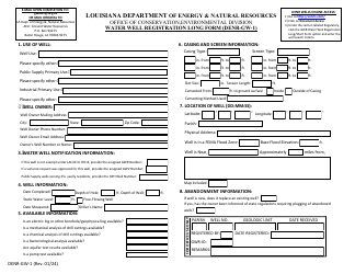 Document preview: Form DENR-GW-1 Water Well Registration Long Form - Louisiana
