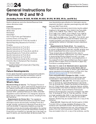 Document preview: Instructions for IRS Form W-2, W-3, 2024