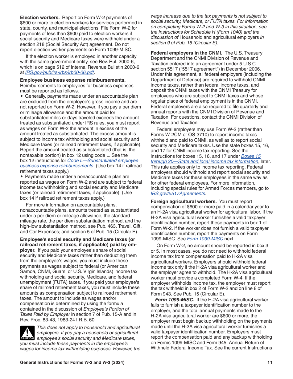 Instructions for IRS Form W-2, W-3, Page 11